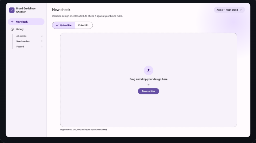 New check screen
