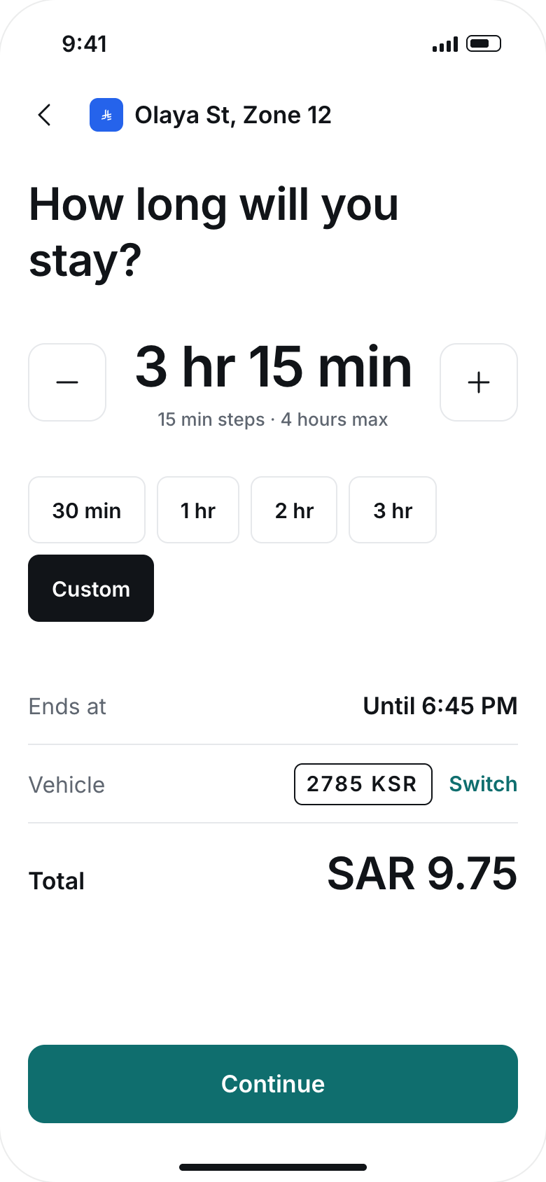 Choose duration