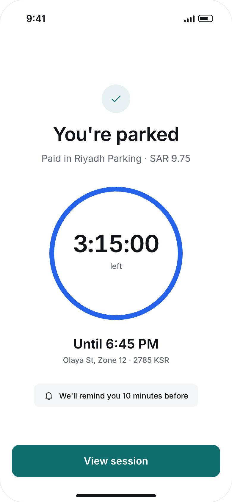 You're parked