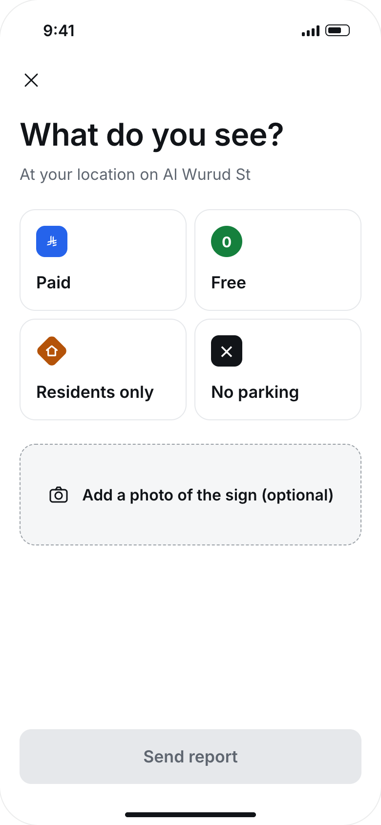 Report a spot