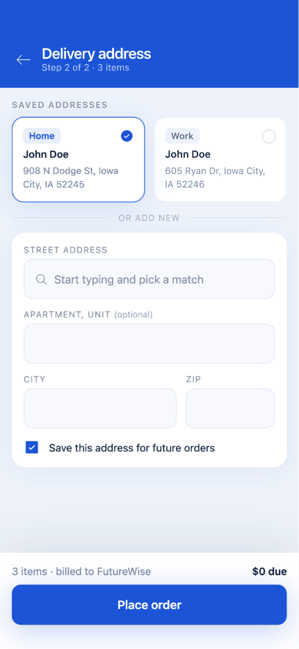 Delivery address
