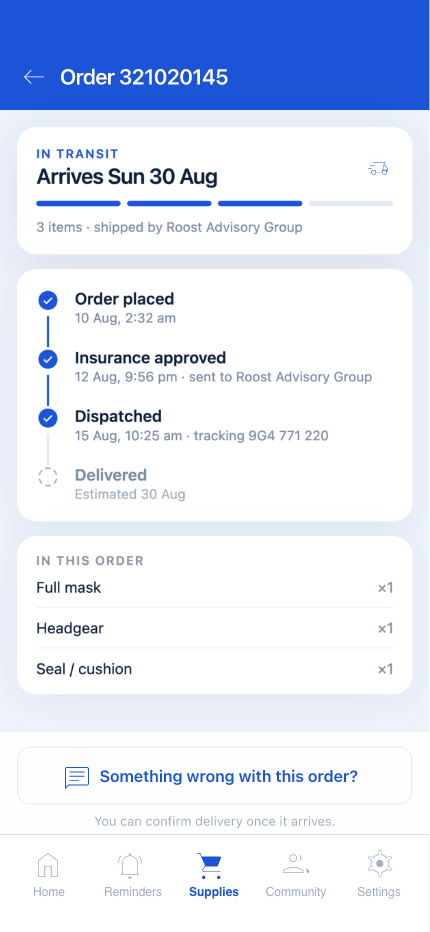 Order tracking